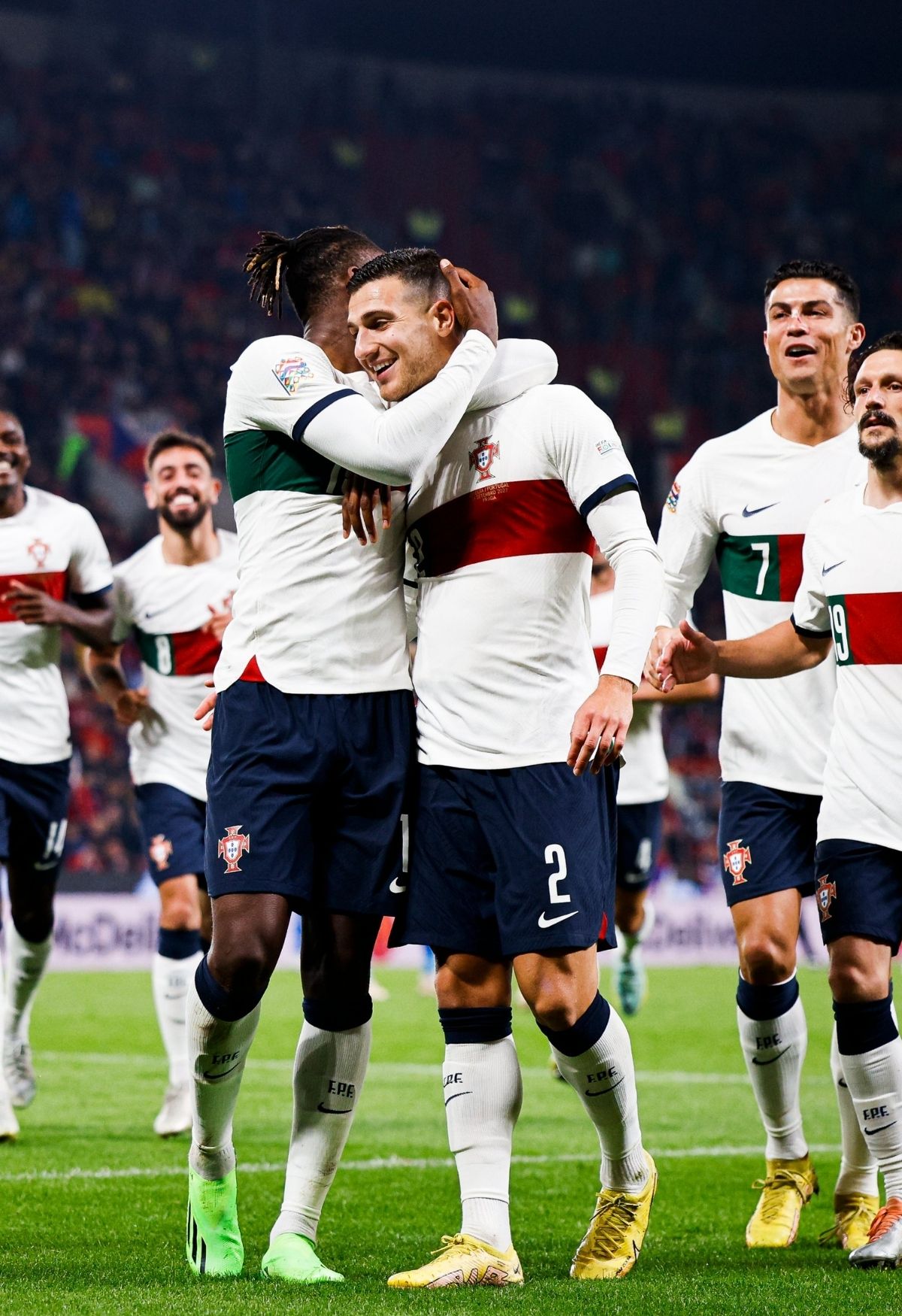Bồ Đào Nha ăn mừng bàn thắng tại UEFA Nations League